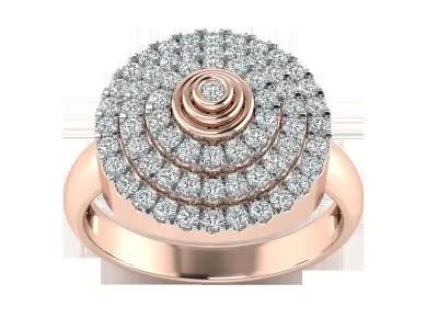 Light Weight Rose Gold Diamond Ring  -EZ PN-21001R 3D print model