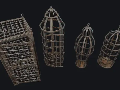 Metal Cages Low-poly 3D model