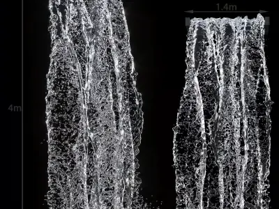 Waterfall fountains 001 3D model