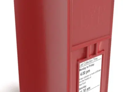 British Mail Box - Low Poly PBR Low-poly 3D model