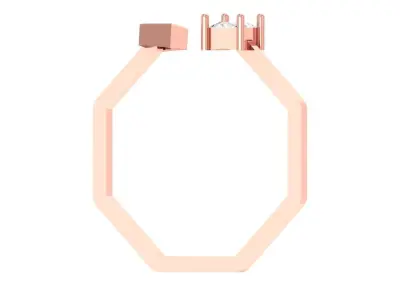 Open End Women Light Weight Band Princess Stone Ring 3D print model purchase