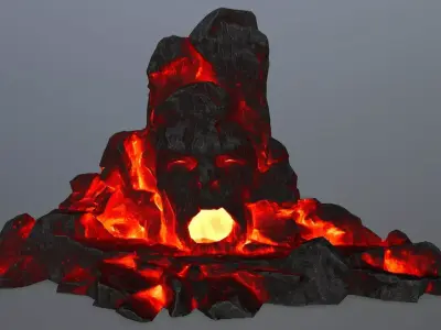 rock gate Low-poly 3D model