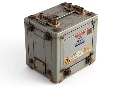 Rusty Industrial Power Unit Box Low-poly 3D model