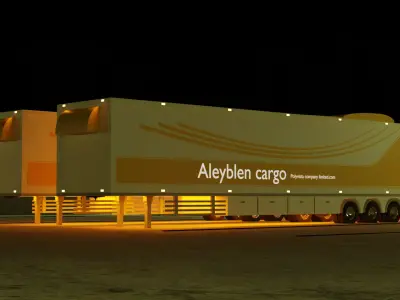 Futuristic Aero Cargo Trailer  Premium 3D Model  3D model