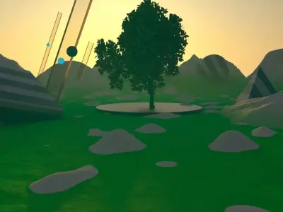 SCI-FI garden  Low-poly 3D model