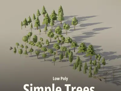 Low Poly Simple Trees Low-poly 3D model