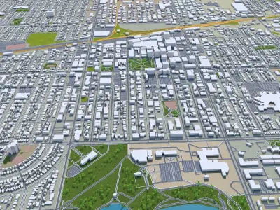 Regina Canada 30km Low-poly 3D model