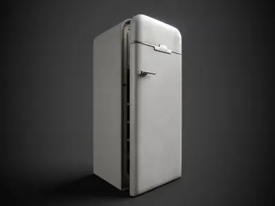 3D Vintage Fridge - Game Ready Low-poly 3D model