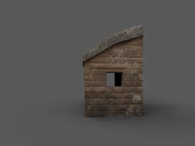 Old wall storage Low-poly 3D model