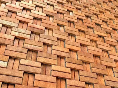 Lattice Brick-01-PBR Material-2K-4K Texture