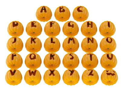 Pumpkin Alphabet 3D model