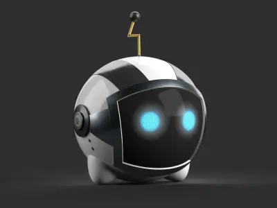 Character Cartoon Ball Robot 3D model