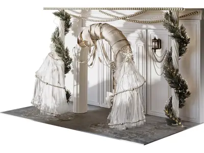 New Years decoration of a wedding salon 3D model