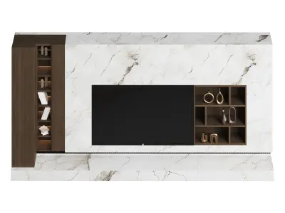 Modern TV Wall 01 3D model