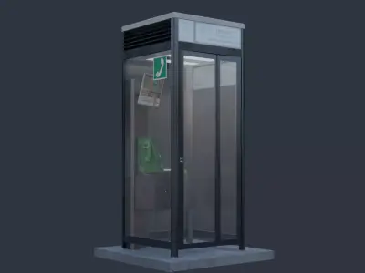 Payphone Booth 3D model