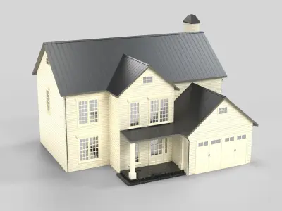 Cottage House Design 08T5  Low-poly 3D model