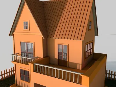 Cartoon House 3D model