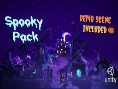 Cartoon spooky low poly 3D models Low-poly 3D model