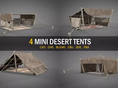 Mini Desert Tents Collection 3D model