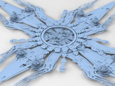 Sci fi Orchid city structure 1 3D model