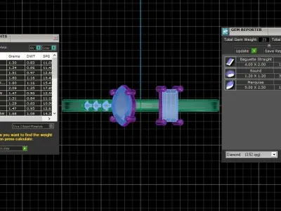 Solitaire Women Light Weight Baguette Marquise stone Band Ring 3D print model