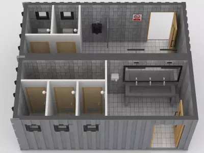 Container Public WC 3D model