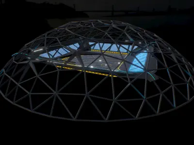 BaseBall Glow Stadium PBR Low-poly 3D model