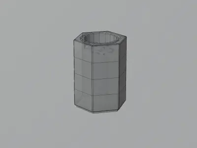 Prague City Street Bin 03 Low-poly 3D model