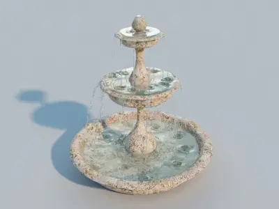 Water fountain with 10 seconds of flowing water 3D model