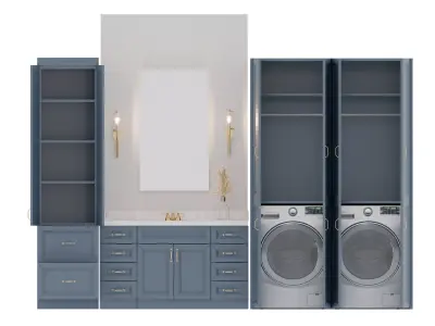 blue Bathroom Cabinet Free low-poly 3D model