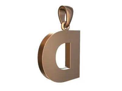 marquee style initial letter D pendant 3D print model