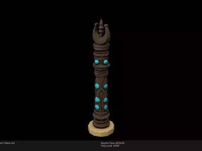 Low Poly Stylized Turkish Totem Low-poly 3D model