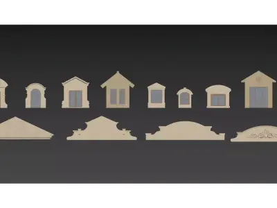 European-style window casing 3D model