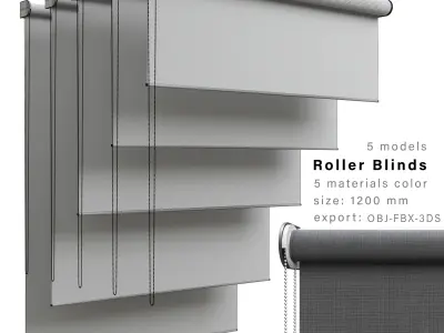 Roller blinds 01 3D model