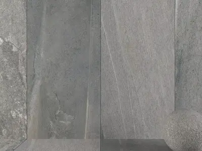 Stone Wall Tiles Santorini Fume 120x270 Set 3 Texture