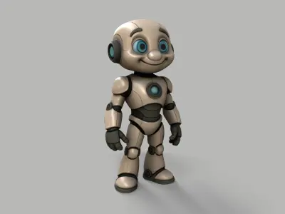 Stylized Cute Robot Low-poly 3D model