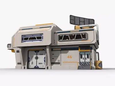 Factory Industrial Sci Fi x16 Low-poly 3D model