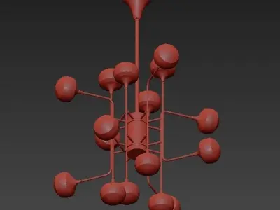 FLEMING chandelier with balls hanging from it 3D model
