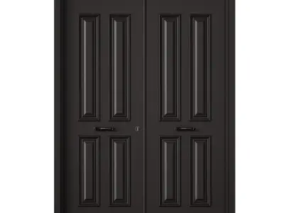 Entrance doors Wooden classic double door 3D model
