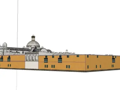 Architecture-Religion-God-Culture-Temple-03 church with two t... 3D model