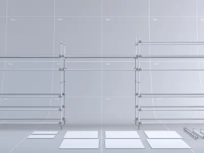 Toronto Construction Scaffold 01 3D model