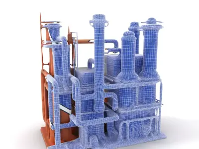 Rustic Factory Complex model pack Low-poly 3D model