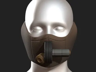 Gas mask helmet scifi fantasy armor hats military Low-poly 3D model