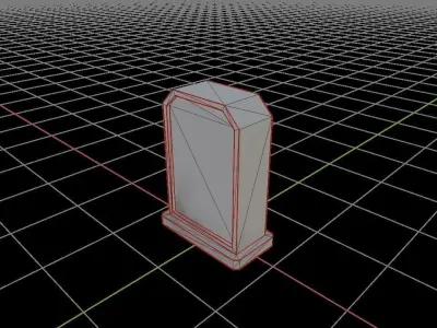 Tombstone - Stele vertical Low-poly 3D model