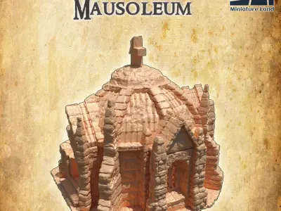 Ruined Mousoleum Tabletop Terrain 28 mm 3D print model
