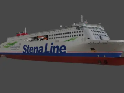 StenaLine Ro-Ro Passenger Ship 3D model  Low-poly 3D model