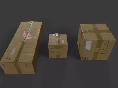 Carboard Box Low-poly 3D model