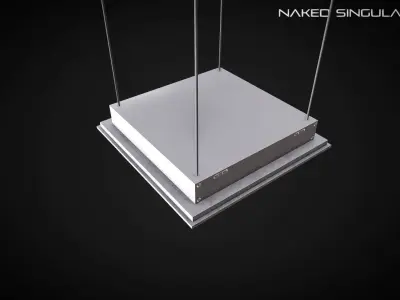 Laboratory - Office celling with HVAC and pipes Low-poly 3D model