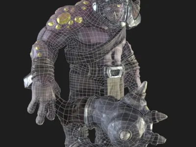 Game ready orc character Low-poly 3D model