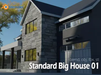 Standard Big House 01 Low-poly 3D model